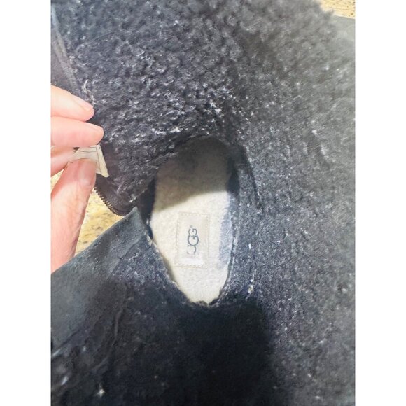 UGG Women Blayre II Shearling Genuine Cuff Suede Boots 1008220 Black 9.5 Snow - Picture 11 of 14